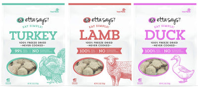 ETTA SAYS! Eat Simple Freeze Dried Treats for Dogs Variety Pack of 3 – Duck, ...