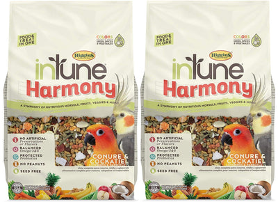 Higgins 2 Pack of Intune Harmony Food for Conures, Cockatiels, Lovebirds and ...