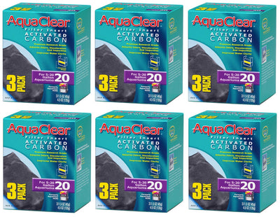 (6 Pack) Aqua Clear Activated Carbon Filter Insert for 20-Gallon Aquariums (3...