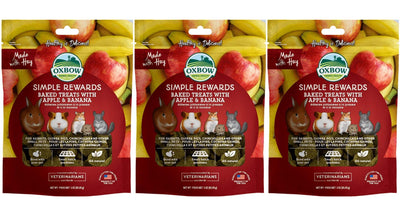 Oxbow 3 Pack of Apple and Banana Simple Rewards Small Pet Treats, 3 Ounces Ea...