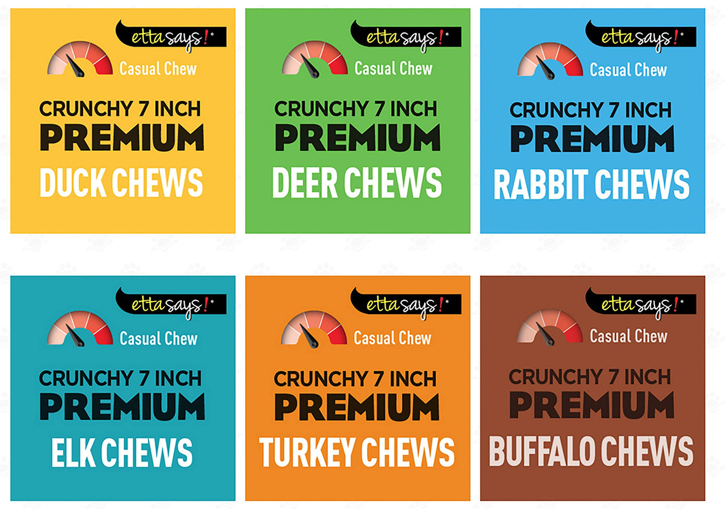ETTA SAYS! Premium Crunchy Dog Chews Variety Pack of 12 – Duck, Rabbit, Deer,...