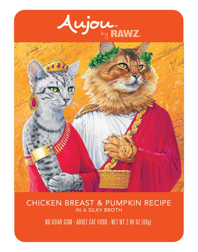 Rawz Aujou Chicken Breast & Pumpkin Cat Food 8/2.46 oz Pouches