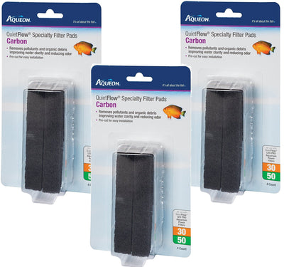 (3 Packages) Aqueon QuietFlow Carbon Cartridges with Bio-Media Grid 30/50 - 4...
