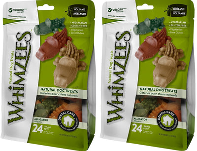 Whimzees (2 Pack) Natural Grain Free Dental Dog Treats, Alligator