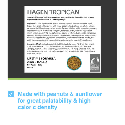 Hari Tropican Bird Food, Hagen Parrot Food with Peanuts & Sunflower Seeds, Co...
