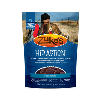 Zuke's Hip Action Hip & Joint Natural Dog Treats Crafted in the USA, Beef, 1 ...