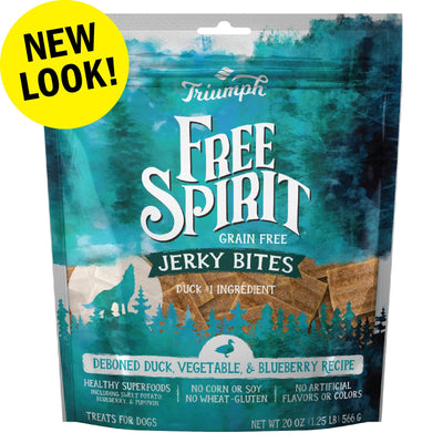 Triumph 2 Pack of Grain-Free Duck Jerky Bites Dog Treats, 20 Ounces Each2