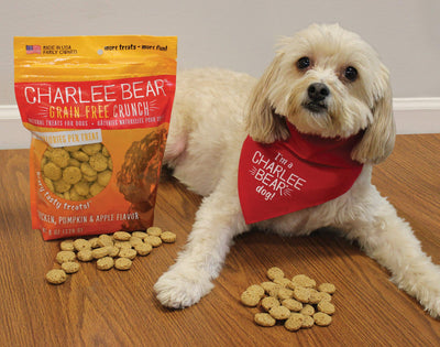 Charlee Bear Crunch Chicken, Pumpkin & Apple Flavor Dog Treat and Snack (4 Pa...