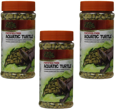 Zilla (3 Pack) Aquatic Turtle Fortified Food, 6-Ounce Containers