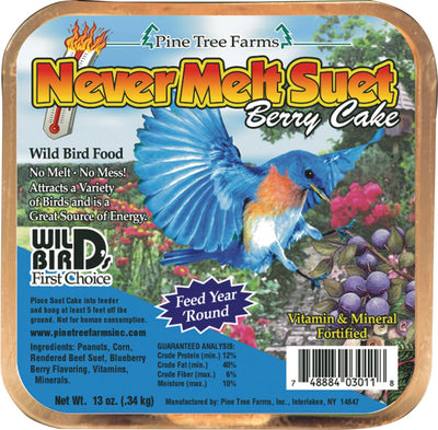 12 Pack Pine Tree Farm's Never Melt Suet Berry Cake 12 oz. 3011 Made in USA