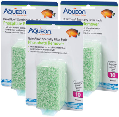(3 Pack) Aqueon QuietFlow Phosphate Remover Specialty Filter Pads, Size 10, 4...