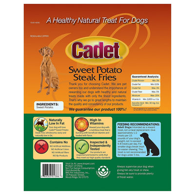 (3 Pack) Cadet Sweet Potato Dog Treat Steak Fries; 1 Lb.