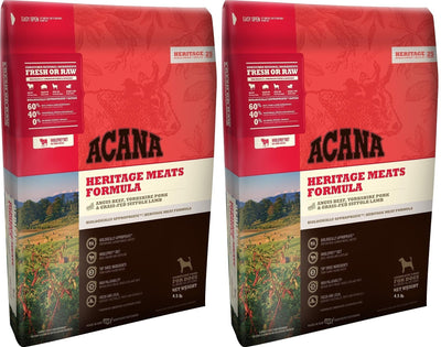 ACANA Heritage Meats Dog Food, 4.5 Pound Bag (2 Pack)