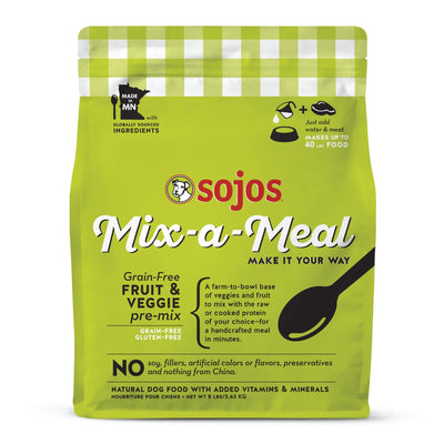 Sojos Mix-A-Meal Fruit & Veggie Pre-Mix Grain-Free Dog Food, 8 Pound Bag