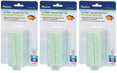 (3 Pack) Aqueon QuietFlow Phosphate Remover Specialty Filter Pads, Size 20/75...