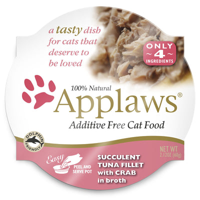 Applaws Premium Grain Free Wet Cat Food, Tuna with Crab, Only 4 Ingredients, ...