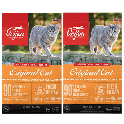 Orijen 2 Pack of Cat & Kitten Grain-Free Dry Food, 4 Pounds Each, Made in The...