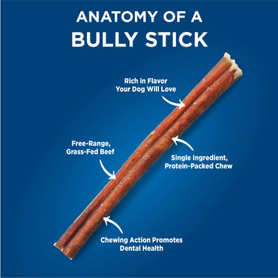 Barkworthies Odor-Free 6-inch Bully Sticks (5 Pack) - Healthy Dog Chews - Pro...