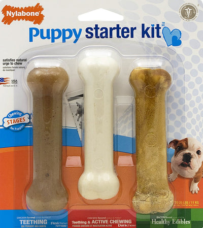 Nylabone Just For Puppies Starter Kit Bone Puppy Dog Chew Toys by Nylabone