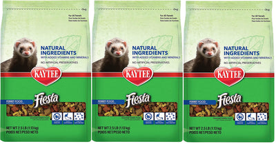 (3 Pack) Kaytee Fiesta for Ferrets, 2.5-Pound Bags