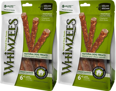 Whimzees Natural Dog Treats - Veggie Sausage Sticks Large - 7 Pack - (Dogs 40...