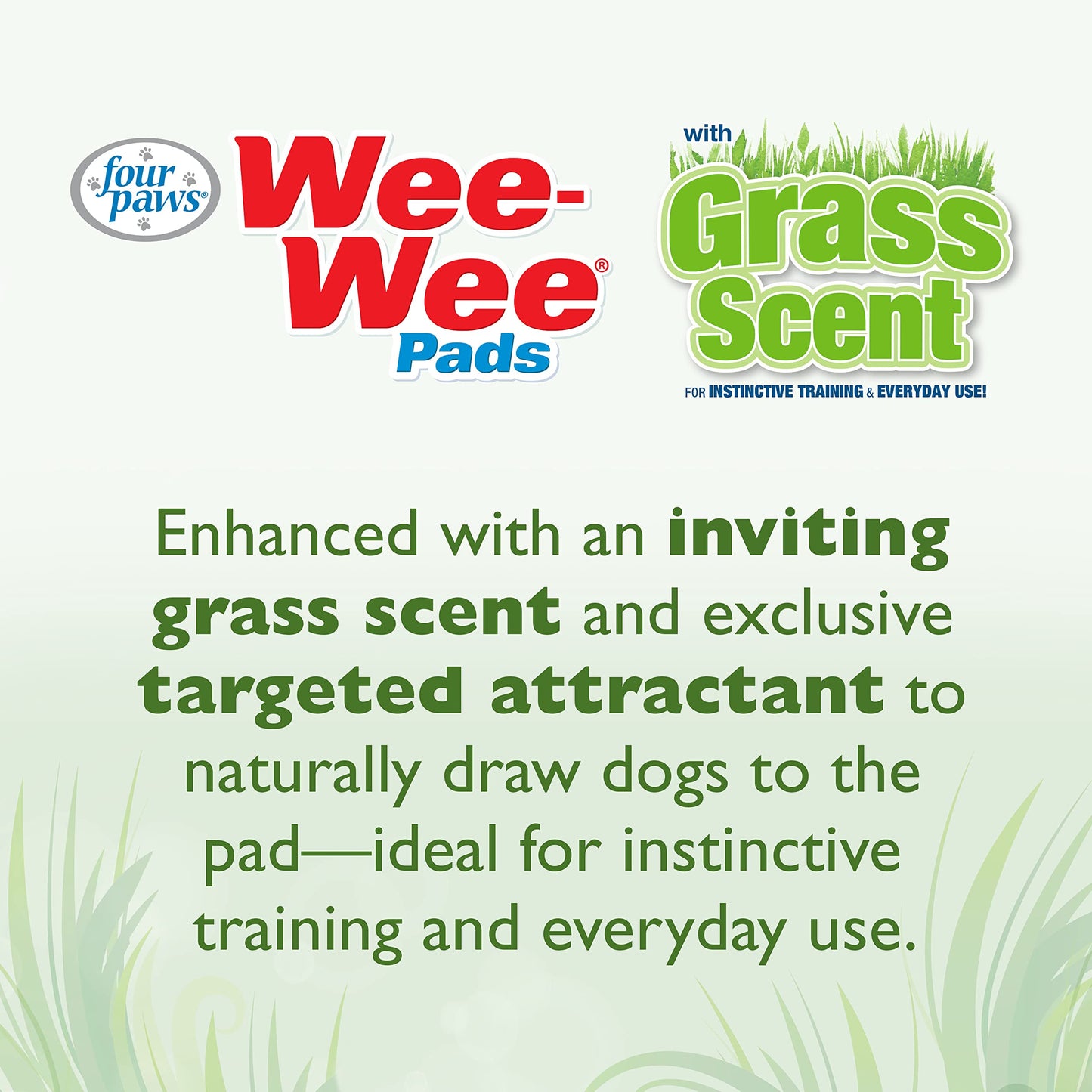 Four Paws Wee-Wee Ultimate Attractant Dog Pee Pads with Grass Scent - Scented...