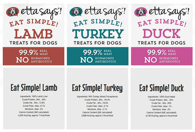 ETTA SAYS! Eat Simple Freeze Dried Treats for Dogs Variety Pack of 3 – Duck, ...