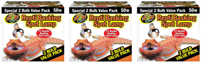 Zoo Med Reptile Basking Spot Lamp 50 Watt - 6 Bulbs Total (3 Packs with 2 per...