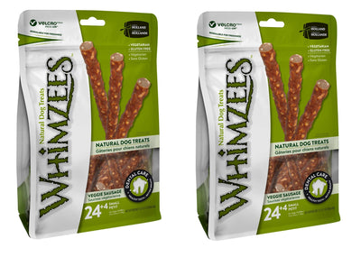 Whimzees 2 Pack of Small Veggie Sausage Dog Dental Chews, 28 Treats Each