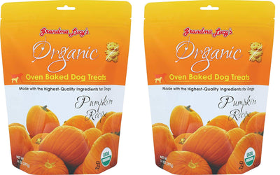 GRANDMA LUCY'S Organic Baked Pumpkin Treat for Dogs, 14-Ounce [2-Pack]