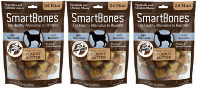 (3 Pack) SmartBones Vegetable and Chicken Mini Bones with Real Peanut Butter ...