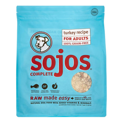 Sojos Complete Natural Raw Freeze Dried Dog Food Mix, Turkey, 7 Pound Bag