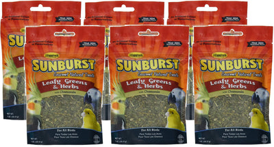 Higgins 6 Pack of Sunburst Leafy Greens & Herbs Gourmet Treats for All Birds,...