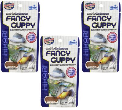 (3 Pack) Hikari Usa Tropical Fancy Guppy For Pet Health, 0.77-Ounce Each