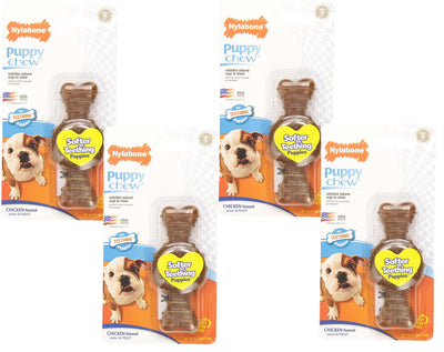 Nylabone Just for Puppies Chicken Flavored Teething Chew Ring Bone, Petite Si...