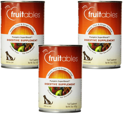 (3 Pack) Fruitables Dog Digestive Supplement, Pumpkin, Fortified With Vitamin...