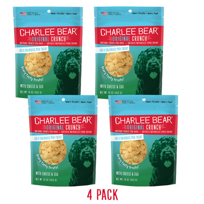 Charlee Bear Dog Treat, 16-Ounce, Cheese/Egg - 4 Pack