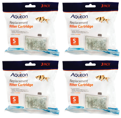 Aqueon 4 Pack of MiniBow Replacement Filter Cartridges, 3 Small Cartridges Each