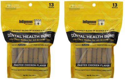 (2 Pack) Indigenous Dental Health Bones Roasted Chicken 17 Ounces each