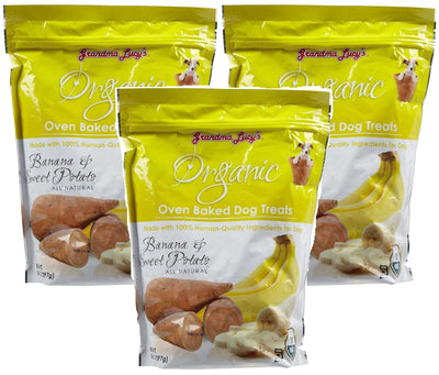 (3 Pack) Grandma Lucy's Organic Baked Banana Sweet Potato Treat for Pets, 14 ...