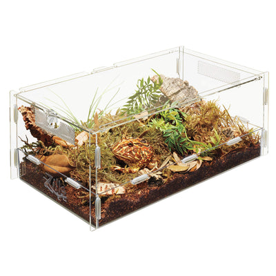 Zilla Micro Habitat Terrarium Enclosure for Small Ground Dwelling Reptiles, A...