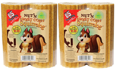 C&S 2 Pack of Nut 'N Sweet Corn Squirrelog Refills, 2 Logs each, Alternative ...
