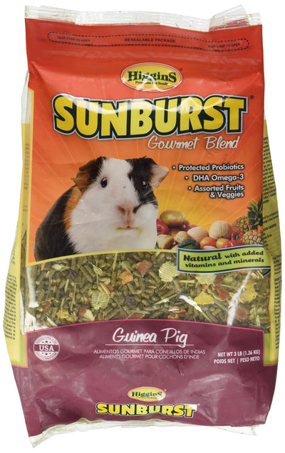 Higgins Sunburst Gourmet Food Mix for Guinea Pigs, 3 Pound