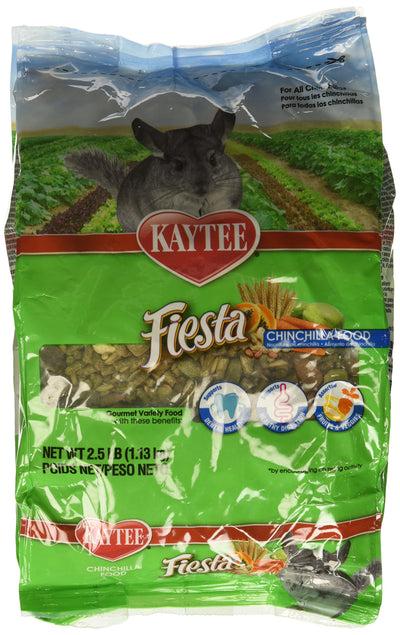 (3 Pack) Kaytee Fiesta Food for Chinchillas 2.5 Pound Bag