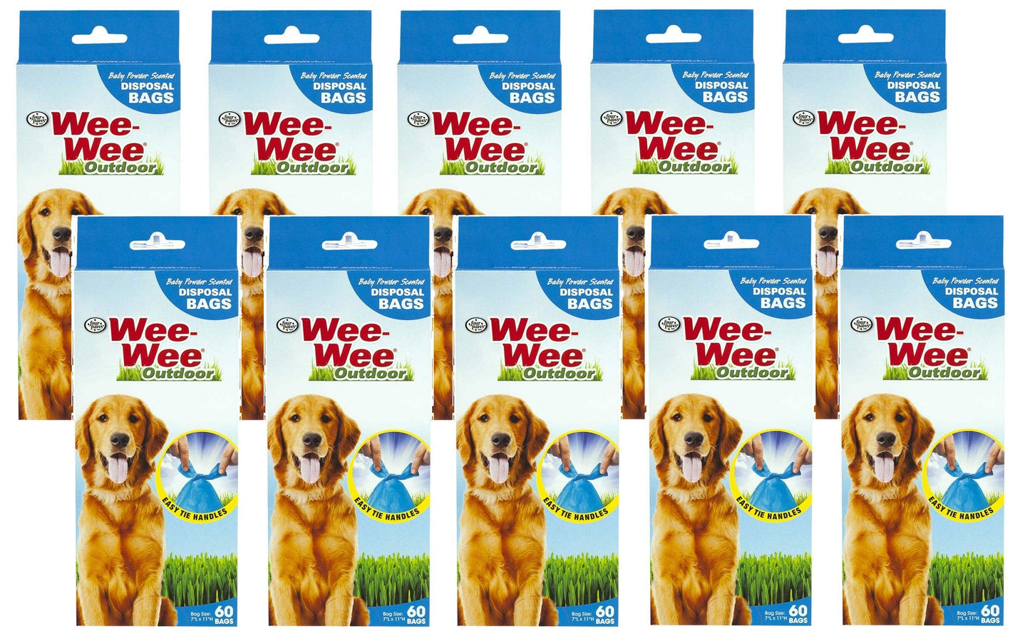 Four Paws 600 Count Doggie Doo Waste Bags (10 Packages with 60 Bags Each)