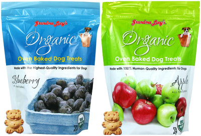 Grandma Lucy's Organic Oven Baked Dog Treats Variety Pack - 2 Flavors (Apple ...