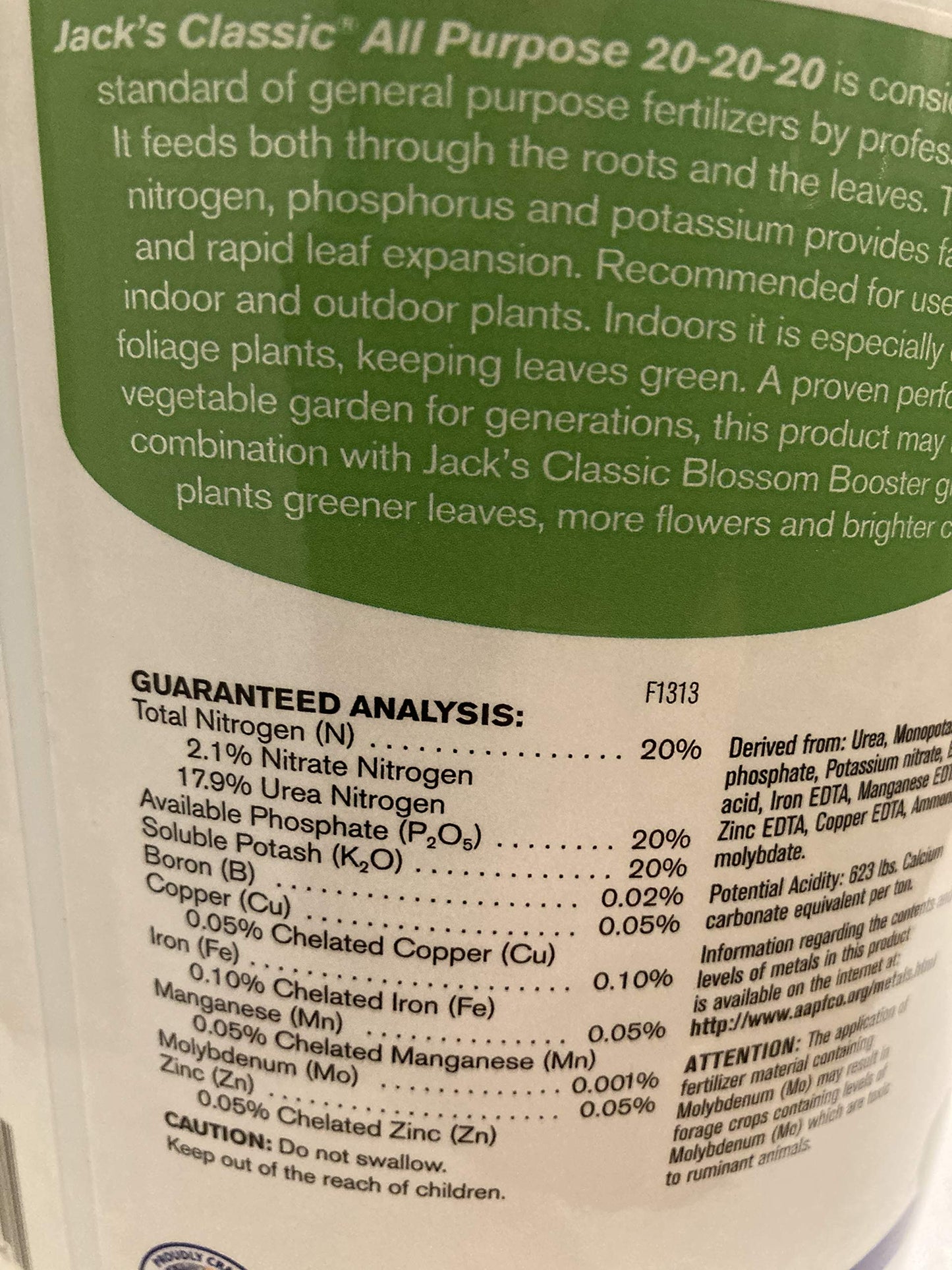Jack's Classic All Purpose 20-20-20 Plant Food 4 lb