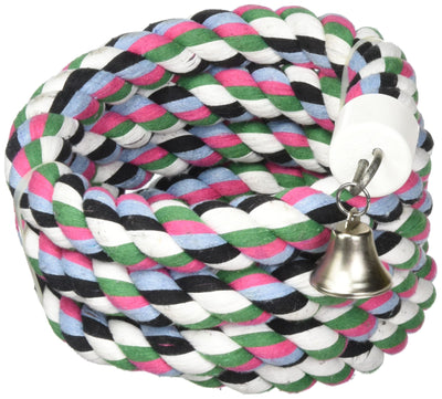 A&E CAGE COMPANY 001348 Happy Beaks Cotton Rope Boing with Bell Bird Toy Mult...