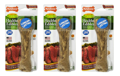 Nylabone 3 Pack of Healthy Edibles Chew Treats, Souper, Roast Beef Bones for ...