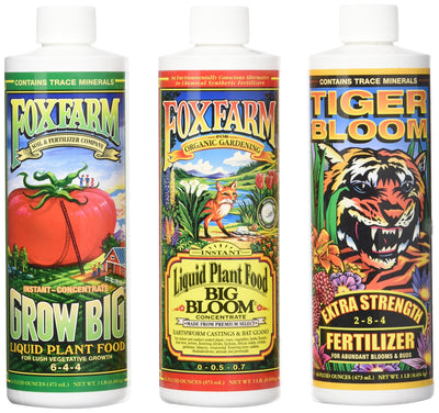 Fox Farm Liquid Nutrient Trio Soil Formula - Big Bloom, Grow Big, Tiger Bloom...